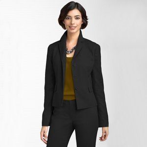 Talbots Luxe Wool Flannel Blazer in "Kate Fit," Black, 0P